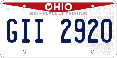 OH license plate GII2920
