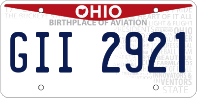 OH license plate GII2921