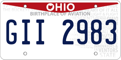 OH license plate GII2983