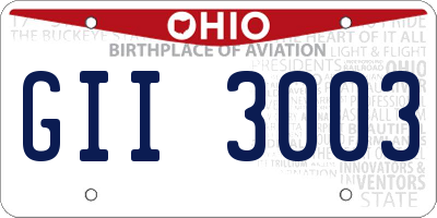 OH license plate GII3003