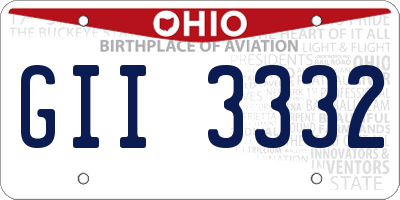 OH license plate GII3332