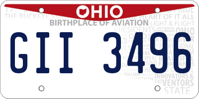 OH license plate GII3496