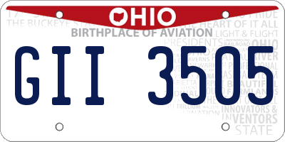 OH license plate GII3505