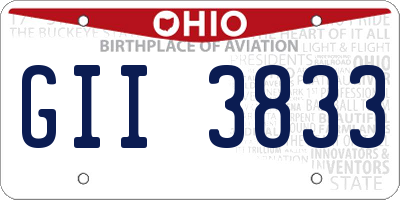 OH license plate GII3833