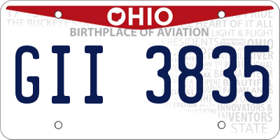 OH license plate GII3835
