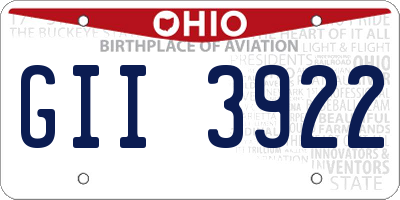 OH license plate GII3922