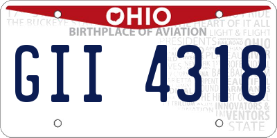 OH license plate GII4318
