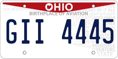 OH license plate GII4445