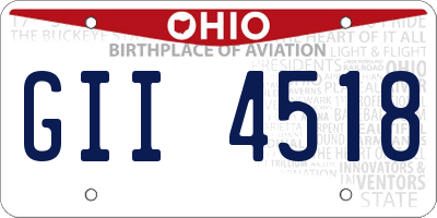 OH license plate GII4518