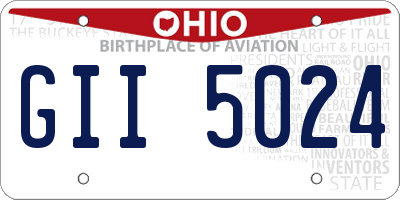OH license plate GII5024