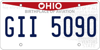 OH license plate GII5090