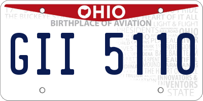 OH license plate GII5110