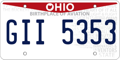 OH license plate GII5353