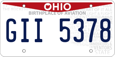 OH license plate GII5378