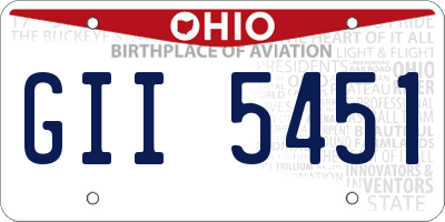 OH license plate GII5451