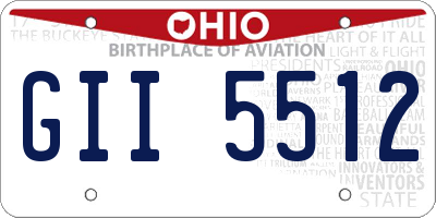 OH license plate GII5512