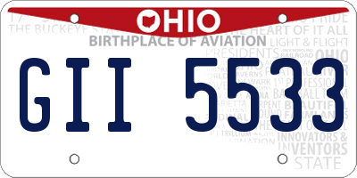 OH license plate GII5533