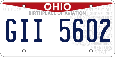 OH license plate GII5602
