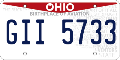OH license plate GII5733