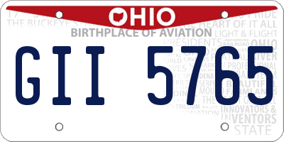 OH license plate GII5765