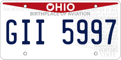 OH license plate GII5997