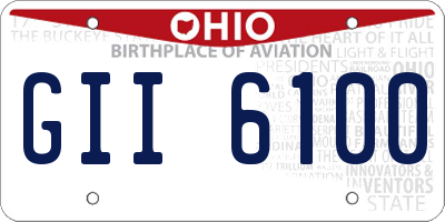 OH license plate GII6100