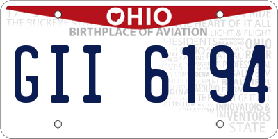 OH license plate GII6194