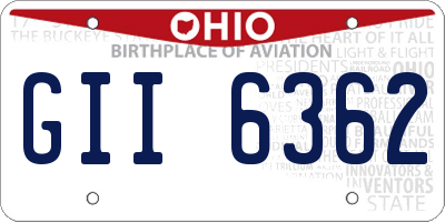 OH license plate GII6362