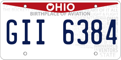 OH license plate GII6384