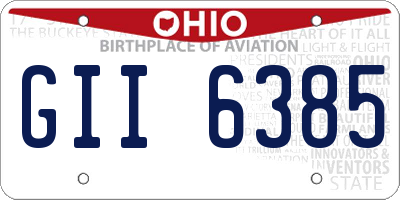 OH license plate GII6385