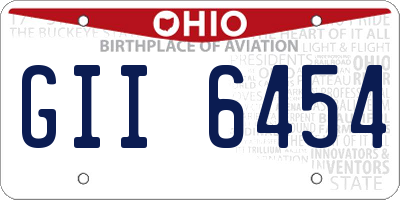 OH license plate GII6454