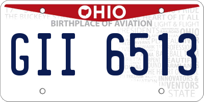 OH license plate GII6513