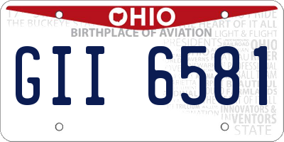 OH license plate GII6581