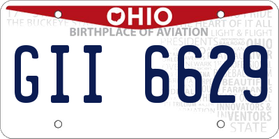 OH license plate GII6629