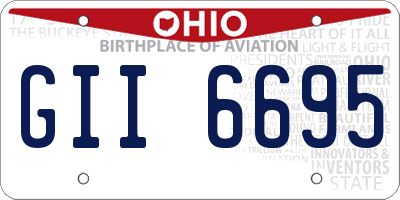 OH license plate GII6695