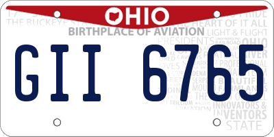 OH license plate GII6765