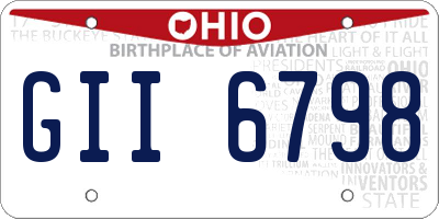 OH license plate GII6798
