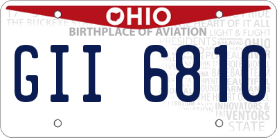 OH license plate GII6810