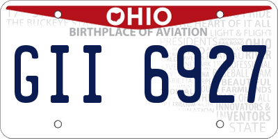 OH license plate GII6927