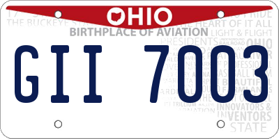 OH license plate GII7003