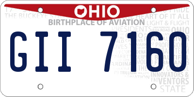 OH license plate GII7160