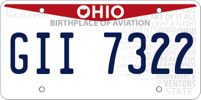 OH license plate GII7322