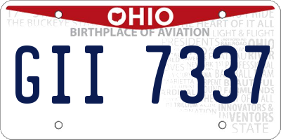 OH license plate GII7337