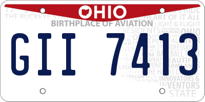 OH license plate GII7413