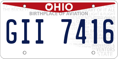 OH license plate GII7416