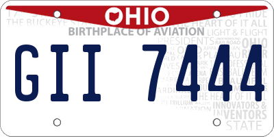 OH license plate GII7444