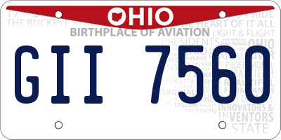 OH license plate GII7560