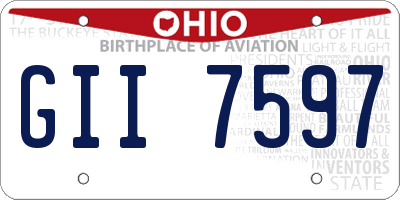 OH license plate GII7597