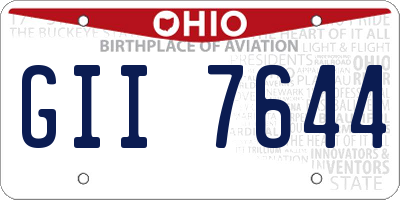OH license plate GII7644