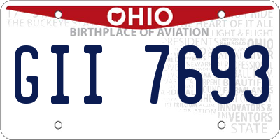OH license plate GII7693